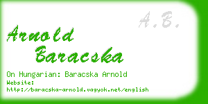 arnold baracska business card